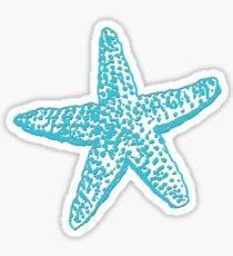 Starfish, Aqua Blue Sticker