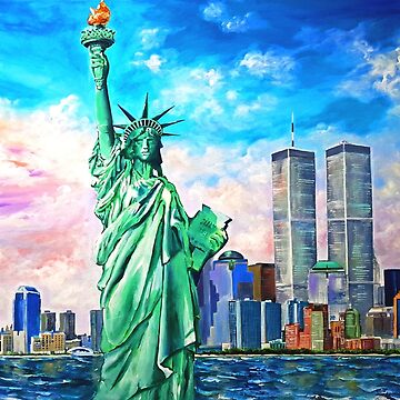 Liberty by good Isiposters Horizontal Shot With WTC Towers 24 x 36 Poster