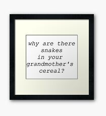 Sugar to Catch My Snake Framed Print