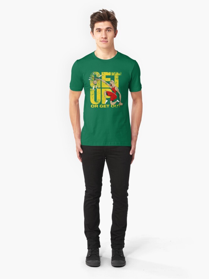 Alternate view of Basketball Motivational Sports T-Shirt Get Up Or Get Out Slim Fit T-Shirt