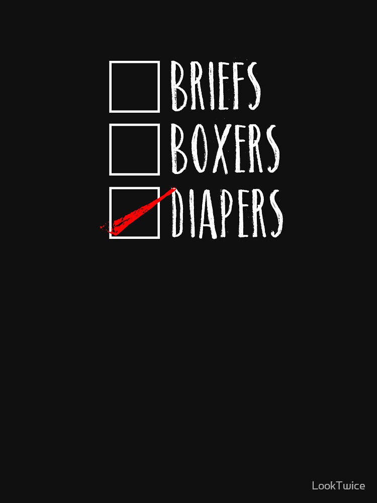 BRIEFS BOXERS DIAPERS Check Box ABDL Humor T SHIRT Sticker for