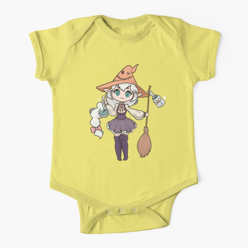 Baby witch on broom, baby bodysuit baby's