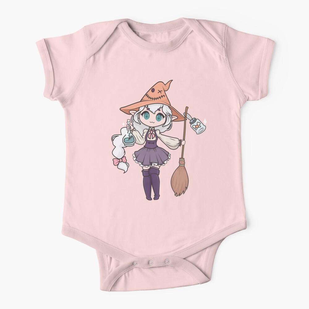 Baby witch on broom, baby bodysuit baby's