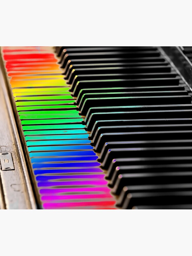 Thumbnail 6 of 6, Throw Blanket, Rainbow Piano Keys designed and sold by Warren Paul Harris.