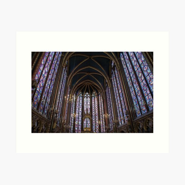 interior view of the Sainte-Chapelle in Paris, France Art Print