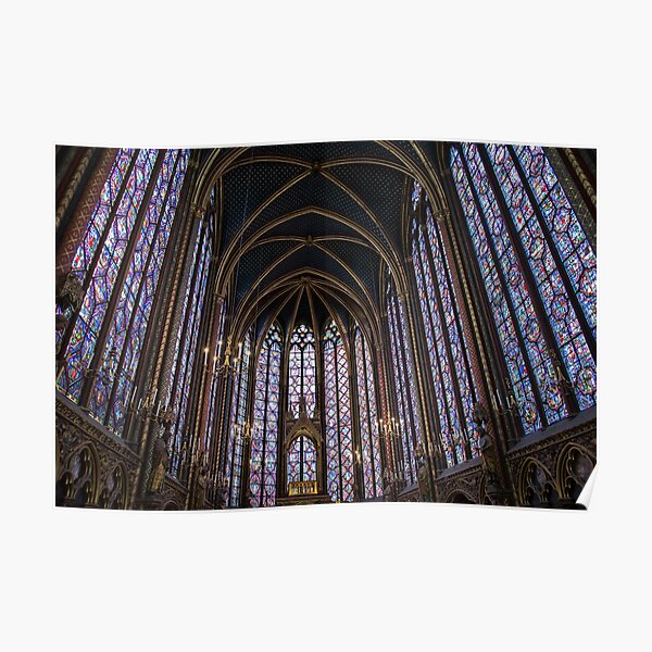 interior view of the Sainte-Chapelle in Paris, France Poster