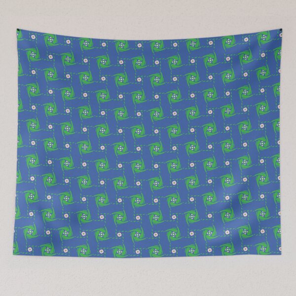 Item preview, Abstract Polka Dot Grid Shapes Blue and Green designed and sold by Limolida.
