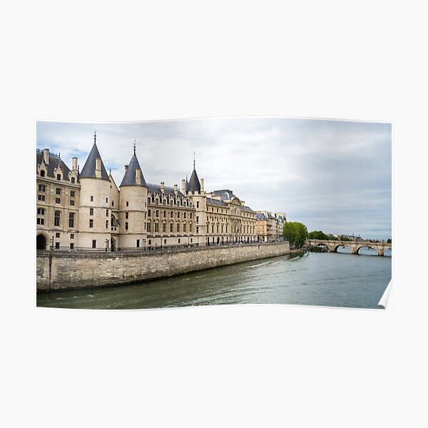 Paris la seine, view of la conciergerie Poster