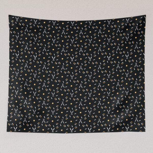 Item preview, Black and Yellow Abstract Dot Striped Grid designed and sold by Limolida.