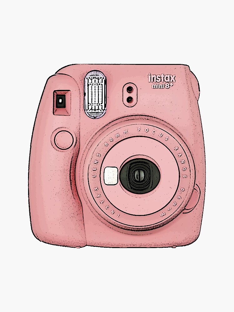 Polaroid Camera Pink Sticker By Cherryblue Redbubble