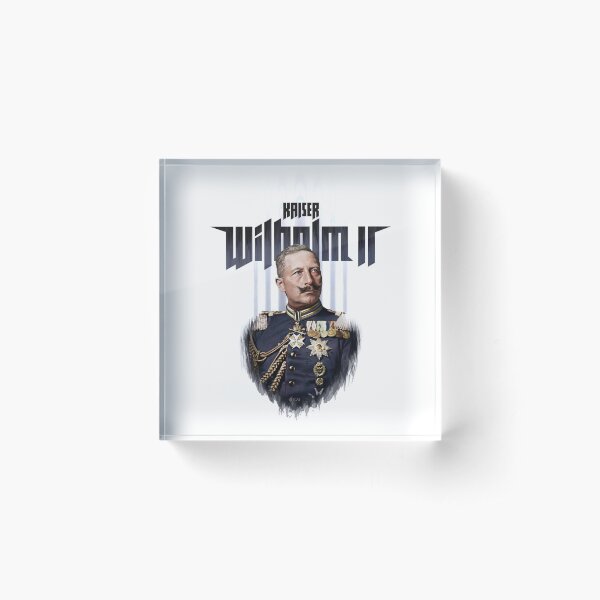 Kaiser Wilhelm II, 1908 colorized art Acrylic Block