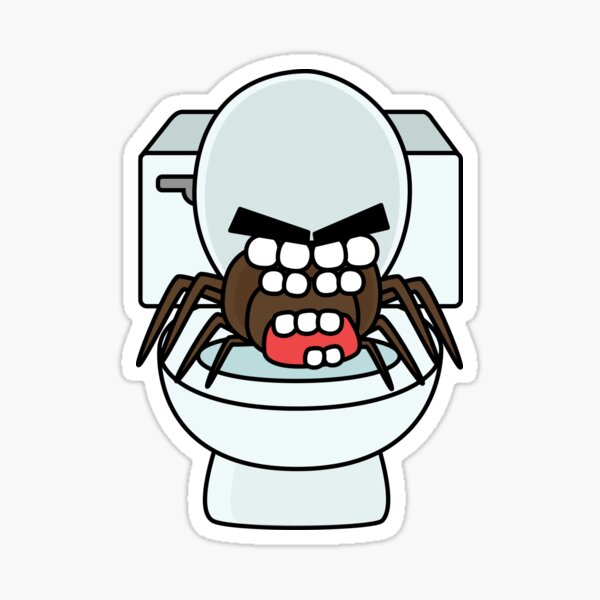 angry zombie toilet spider Sticker