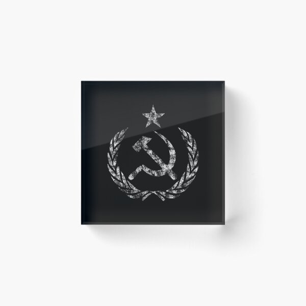 Vintage Communist Cold War Flag Acrylic Block