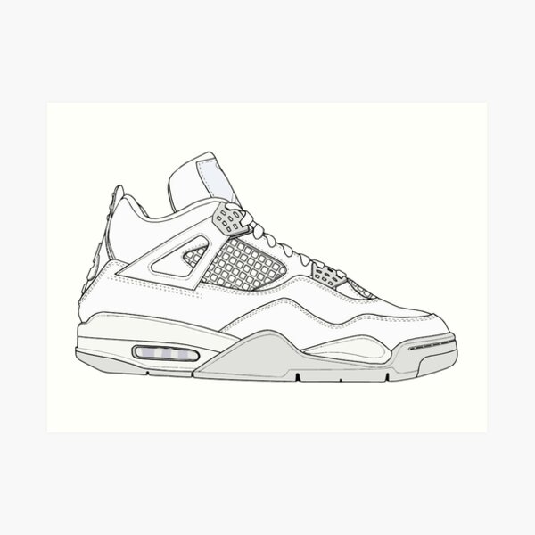 AIR JORDAN 4 WHITE CEMENT Digital by Let Me Draw Your Picture