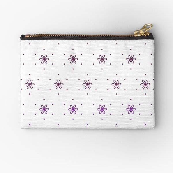 Flower Dot Pattern in Plum Shades Zipper Pouch