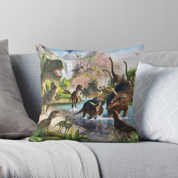 Jurassic Dinosaurs Throw Pillow
