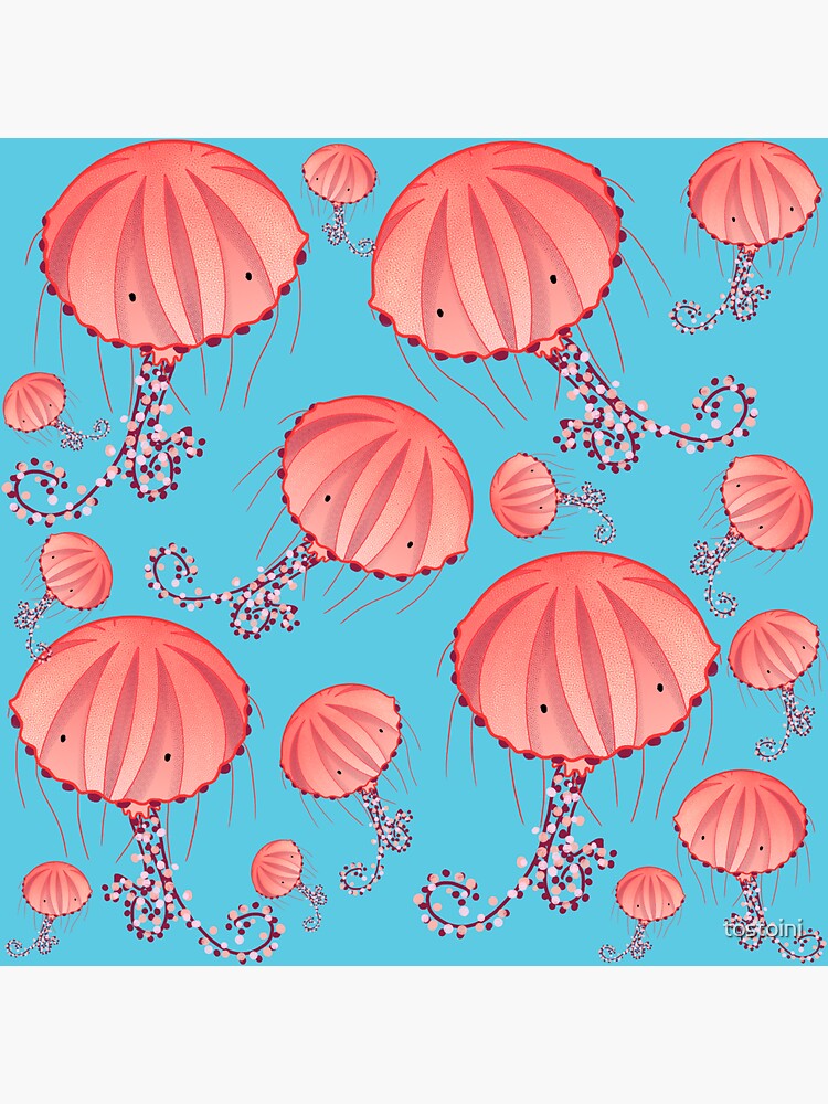 Jellyfish Chrysaora Hysoscella jellyfish illustration with