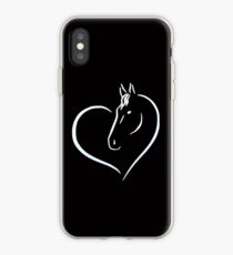 White horse on black case iPhone Case