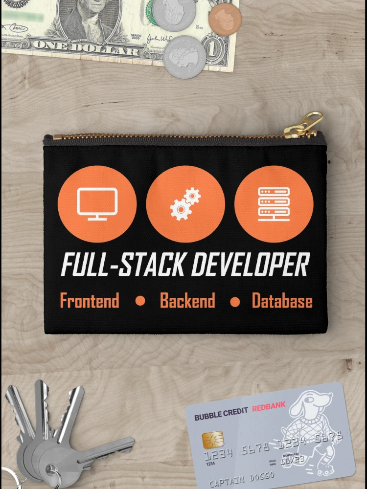 Thumbnail 3 of 4, Zipper Pouch, fullstack developer full-stack developer designed and sold by yourgeekside.