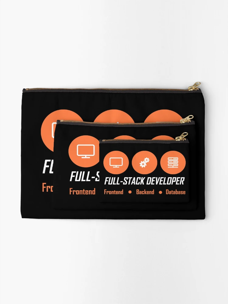 Thumbnail 2 of 4, Zipper Pouch, fullstack developer full-stack developer designed and sold by yourgeekside.