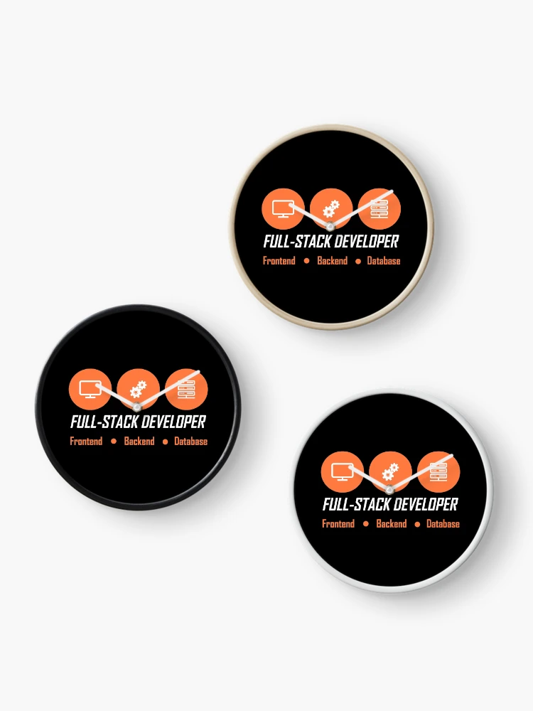 Imagen 3 de 4, Reloj con la obra fullstack developer full-stack developer, diseñada y vendida por yourgeekside.
