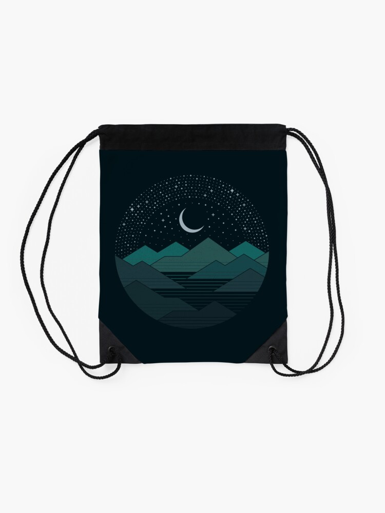 Alternate view of Between The Mountains And The Stars Drawstring Bag