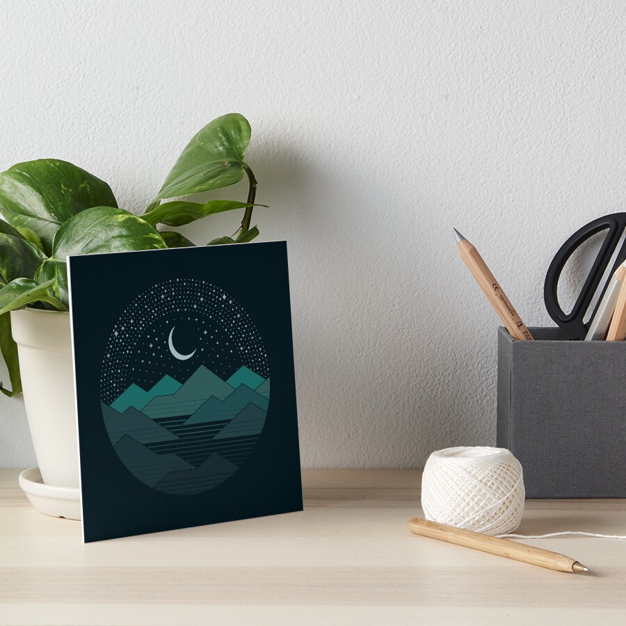 Between The Mountains And The Stars Art Board Print
