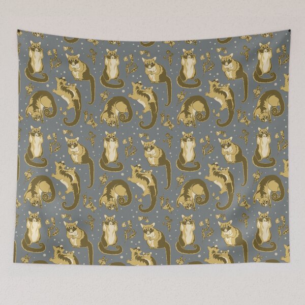 Item preview, Possums and Gumtree Leaves and Flowers designed and sold by Elena Strelnikova.