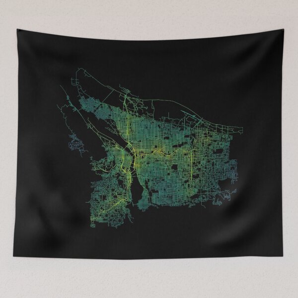 Item preview, Portland, Oregon, USA Colored Street Network Map Graphic designed and sold by ramiro.