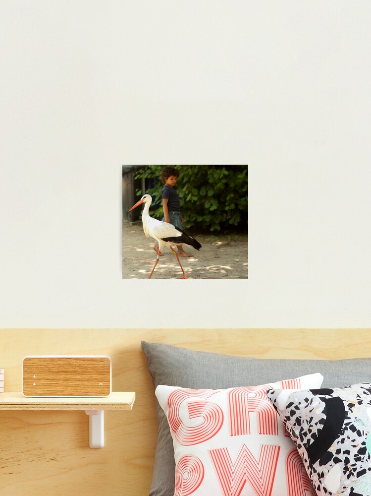 Thumbnail 2 of 3, Photographic Print, Girl and stork designed and sold by steppeland.