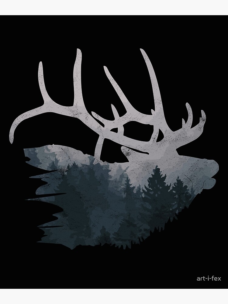 "deer hunter gift red deer forest camping antlers nature wildlife