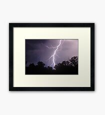 Staccato Lightning west of Warwick Framed Print