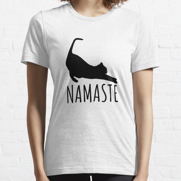 Item preview, Namaste Stretching Cat Yoga Funny Yoga Tee Shirt designed and sold by RedYolk.