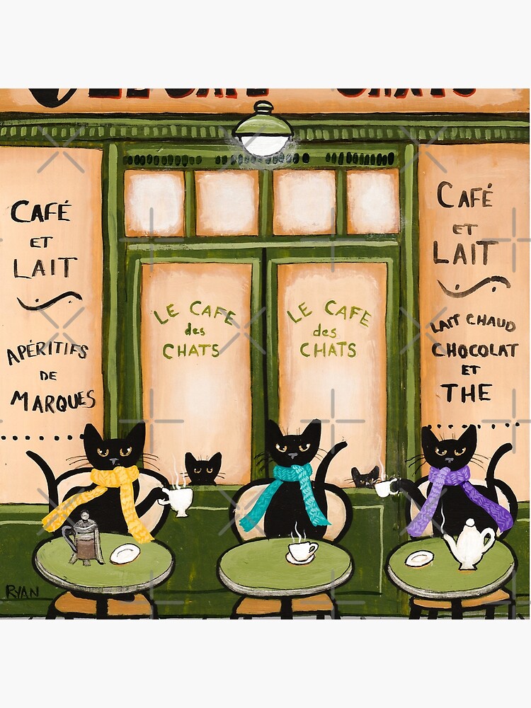 Le Cafe Des Chats Tote Bag For Sale By Kilkennycat Redbubble