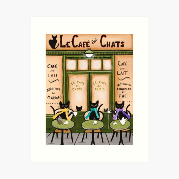 Item preview, Le Café des Chats designed and sold by KilkennyCat Art.
