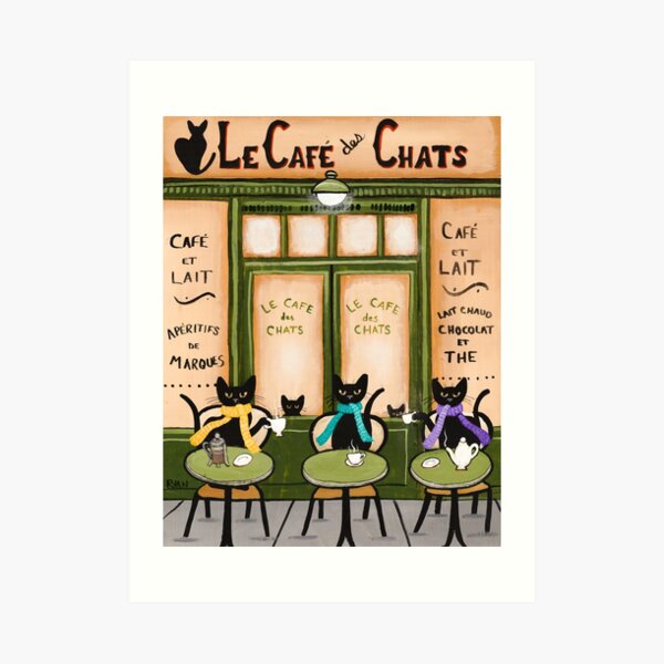 Le Cafe des Chats Art Print