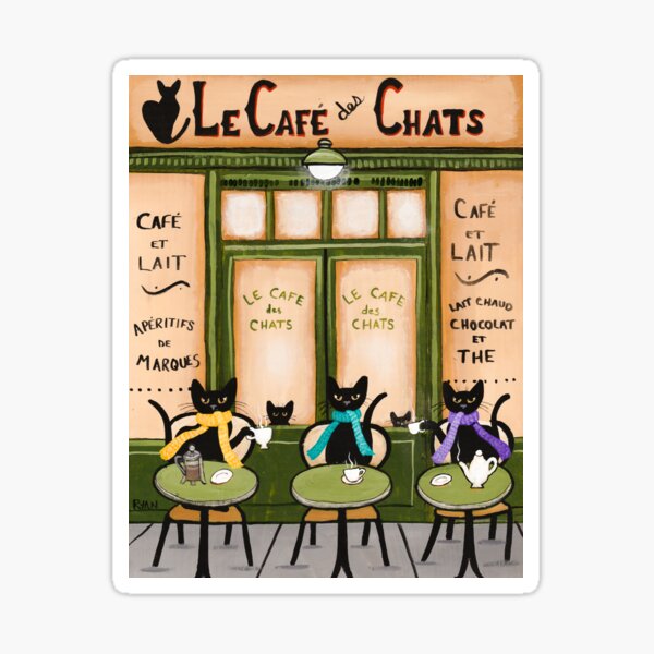Le Cafe des Chats Sticker