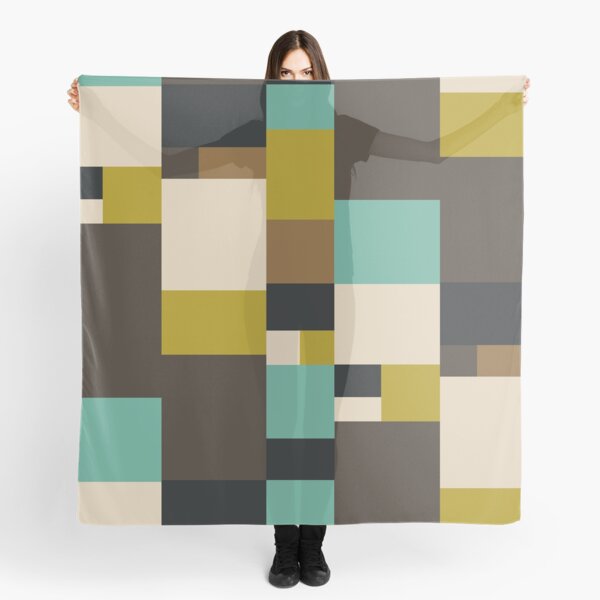 Classic Mid Century Modern Inspired Fabric Textile Design Scarf