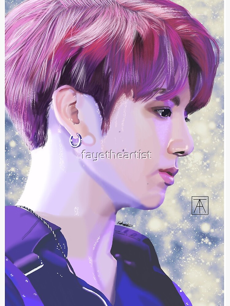 Jungkook Red Hair♥️" Board Print for Sale fayetheartist | Redbubble