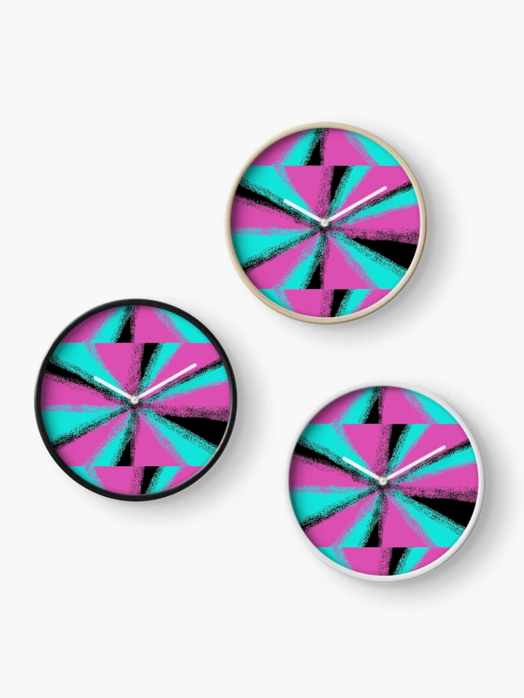 Thumbnail 3 of 4, Clock, Blurred Striped Pattern designed and sold by Riccivela.