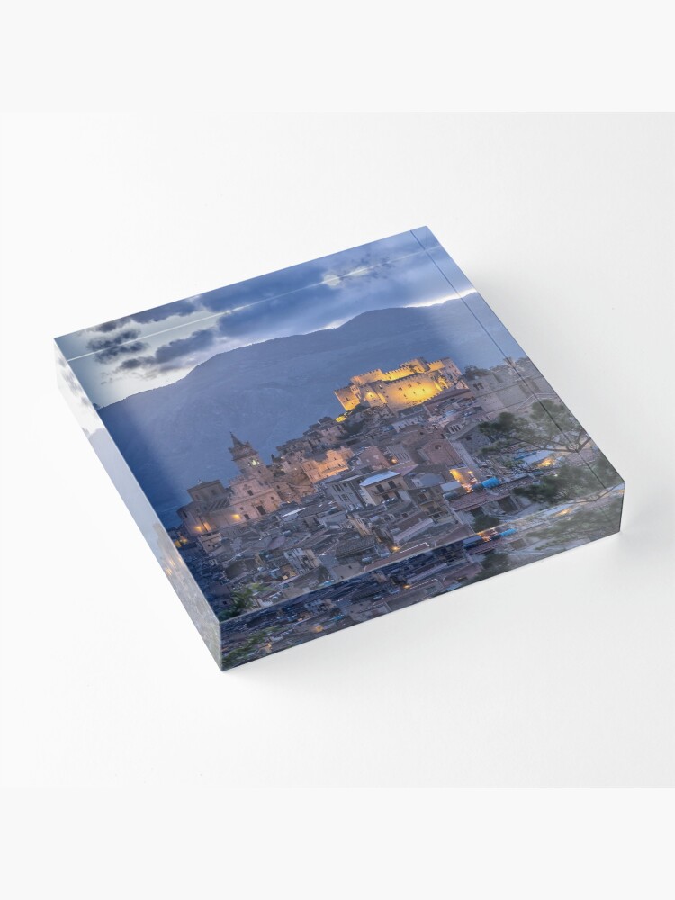 Alternate view of Evening in Caccamo, Sicily Acrylic Block