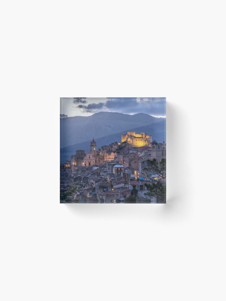 Alternate view of Evening in Caccamo, Sicily Acrylic Block