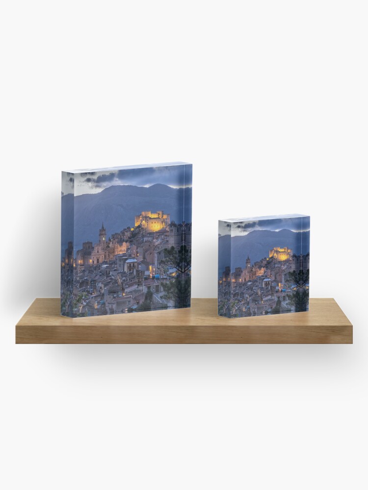 Alternate view of Evening in Caccamo, Sicily Acrylic Block