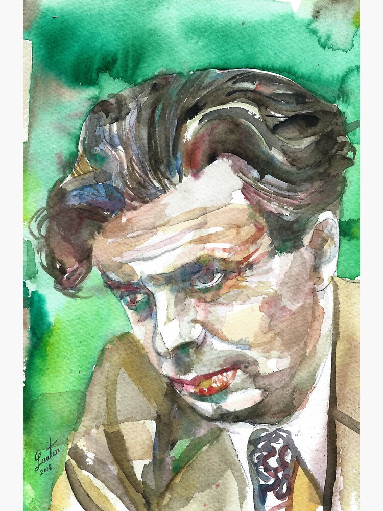 Thumbnail 3 of 3, Sticker, ALDOUS HUXLEY - watercolor portrait .4 designed and sold by lautir.