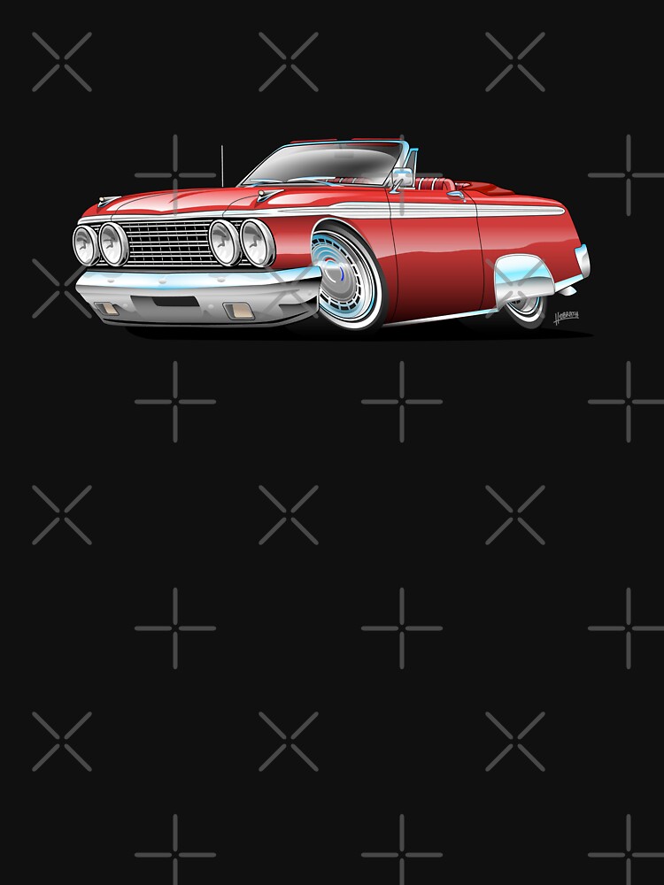 Classic Sixties American Convertible Muscle Car Cartoon by hobrath