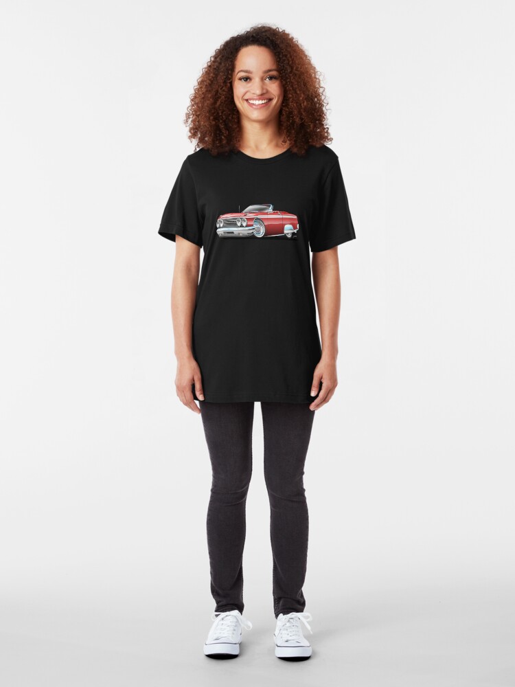 Alternate view of Classic Sixties American Convertible Muscle Car Cartoon Slim Fit T-Shirt