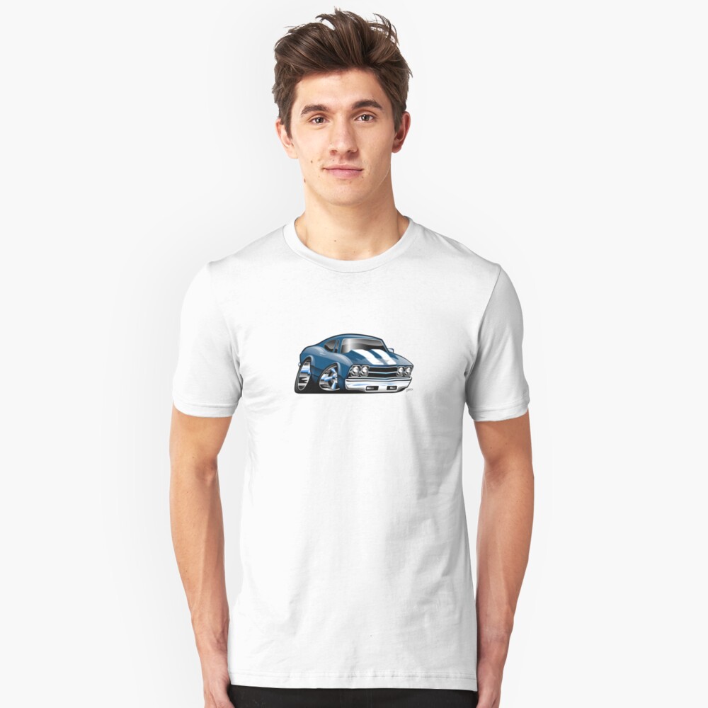 69 Muscle Car Cartoon Slim Fit T-Shirt