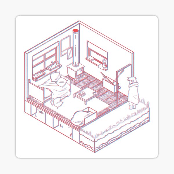 Tiny 3D House Sticker