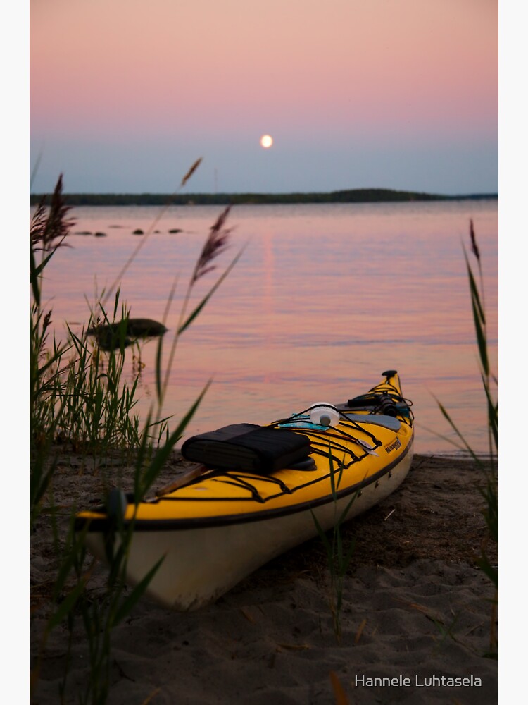 "sleepy kayak and the full moon" Sticker for Sale by HannelePhoto