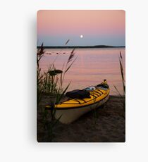 sleepy kayak and the full moon Canvas Print